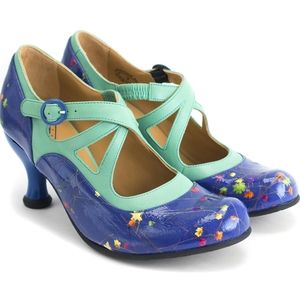 John Fluevog Bellevue Pearl Hart, Blue Floral